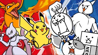 【にゃんこ大戦争】ポケポケ軍団 VS にゃんこ軍団【アニメ】Pokemon Trading Card Game Pocket VS The The Battle Cats