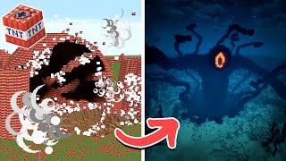 【マイクラ建築】1万個のTNTの爆破跡地にでかい怪物を作る【MENクラ】【experiment】