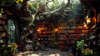 Mystical Secret Fairy Bookstore in the forest 📚 Magical Exotic Plant Music to Rest, Soothe Stress