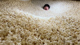 5億円の家の地下室をポップコーンで埋めてみた。