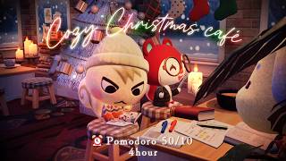 ⏰Pomodoro 50/10・Cozy Christmas café🎄4-HOUR STUDY WITH  ME 📚 /  Lo-fi Christmas Jazz & Ambience 🎧