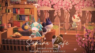 SAKURA Café🌸 BGM + Café ambience 4h ☕Spring Happy Jazz Playlist | Study / work aid | Animal Crossing