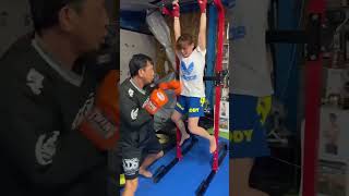 Do you dare to train like this to become a pro kickboxer or a "punch bag"?