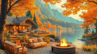 Soft Jazz in a Peaceful Autumn Setting - Relaxing Bossa Nova for a Beautiful Morning by the Lakeside
