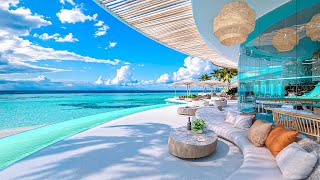 Positive Bossa Nova with the Sound of Ocean Waves - Weekend with Morning Jazz by the Seaside