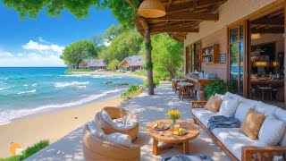 Upbeat Bossa Nova by the Seaside - Morning Sunlight and Ocean Waves Refresh the Mind
