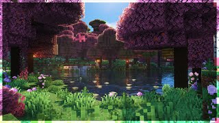 🌸 Minecraft Cherry Blossom Forest Ambience w/ C418 Music (Slowed) | 4 Hours