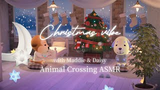 Animal Crossing Christmas vibe 🎄 Cozy Fireplace Ambience + Jazz Music 🎧 Chill with Maddie & Daisy