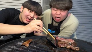 初コラボの夜のひと笑いのiPhone焼肉と一緒に焼いてみた【ドッキリ】